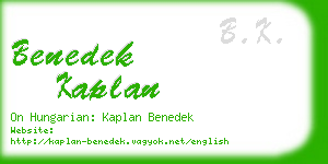 benedek kaplan business card